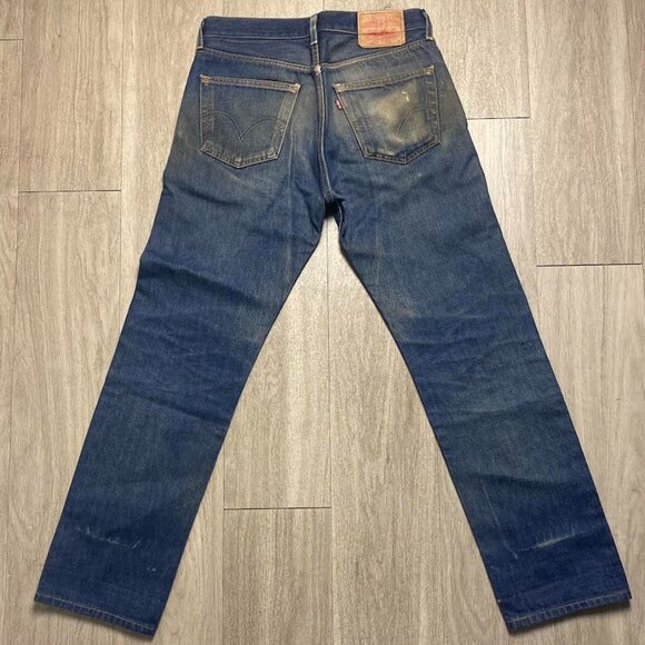 Men’s LEVI DENIM 501 STF Jeans 32x34 Straight Fit Distressed Vintage PRE OWNED - Picture 6 of 13